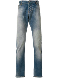 джинсы прямого кроя с простроченной отделкой Philipp Plein