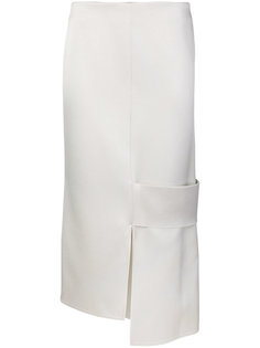 сатиновая юбка с асимметричным подолом Victoria Beckham