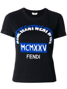 футболка с вышивкой логотипа Fendi