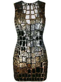 платье мини с пайетками Balmain