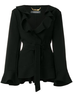 куртка с поясом и оборкой  Alberta Ferretti