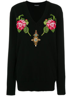 кашемировый джемпер с отделкой  Dolce &amp; Gabbana