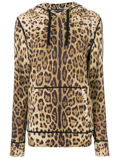 кашемировая толстовка с леопардовым принтом  Dolce &amp; Gabbana