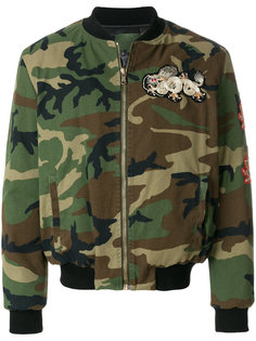 пуховый бомбер с камуфляжным принтом Amen Amen.