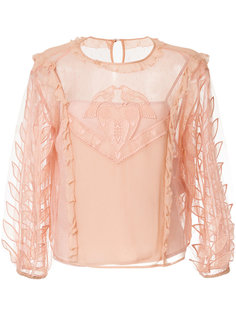 кружевная блузка с оборками Red Valentino