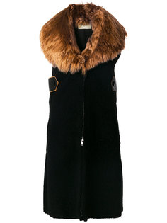 удлиненное пальто без рукавов Fendi
