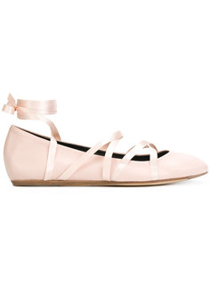 балетки с ленточной шнуровкой Lanvin
