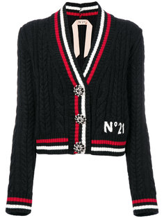 stripe trim cardigan Nº21