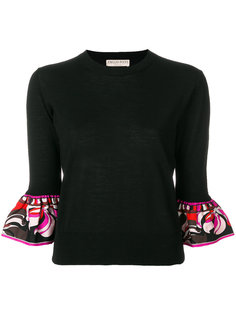 frilled-sleeve knitted top Emilio Pucci