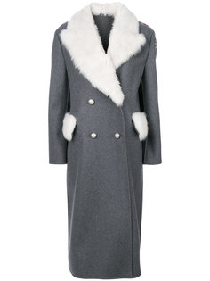 длинное пальто с меховой отделкой  Ermanno Scervino