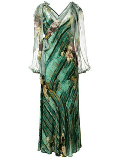 платье с абстрактным цветочным принтом Alberta Ferretti