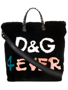 сумка-шоппер D&amp;G 4ever с кроличьим мехом Dolce &amp; Gabbana