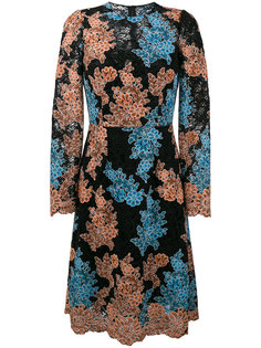 кружевное платье с цветочными заплатками Dolce &amp; Gabbana