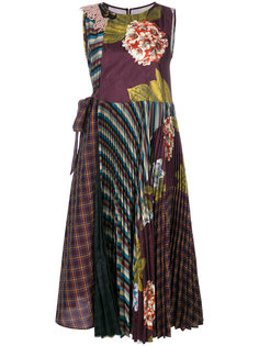плиссированное платье с контрастным принтом  Antonio Marras