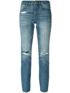состаренные укороченные джинсы  Frame Denim