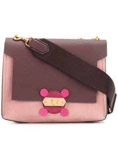сумка на плечо с ручкой из меха лисы Anya Hindmarch