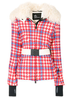 куртка в клетку с поясом Moncler Grenoble