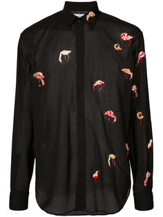 рубашка с вышивкой фламинго Saint Laurent