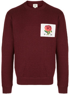 свитер с вышивкой цветка на заплатке Kent &amp; Curwen