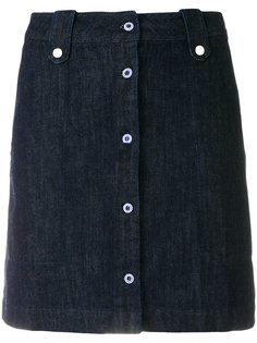 джинсовая юбка мини на пуговицах Maison Kitsuné