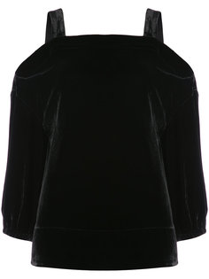 velvet cut out shoulder tunic Tibi
