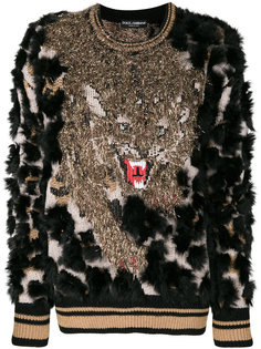 фактурный свитер с тигром  Dolce &amp; Gabbana