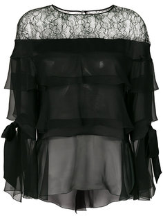 прозрачная блузка с оборками Alberta Ferretti