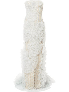 кружевное платье с рюшами Ermanno Scervino
