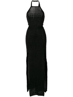 платье с эффектом крокодиловой кожи Balmain
