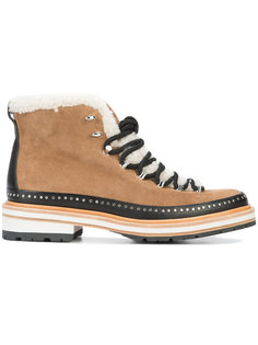 fur detailed lace up ankle boots Rag &amp; Bone