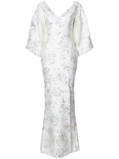 длинное платье с цветочным принтом Christian Siriano