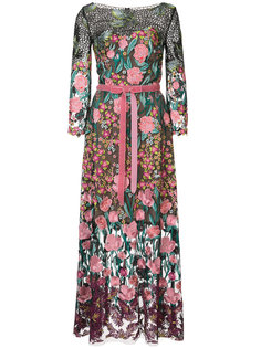 платье с цветочным принтом Marchesa Notte