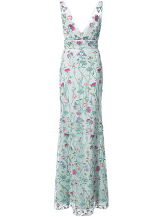 floral fitted maxi dress Marchesa Notte