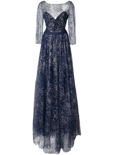flared embroidered maxi dress Marchesa Notte