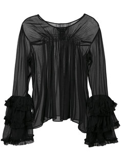 long sleeve sheer blouse Thomas Wylde