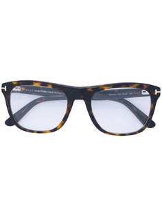 очки с узором черепашьего панциря Tom Ford Eyewear