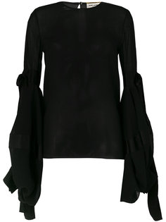 блузка с объемными рукавами Saint Laurent