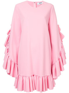 платье шифт с оборками  MSGM