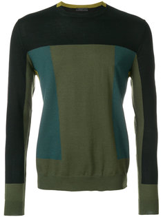 свитер дизайна колор-блок Prada