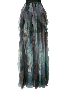 многоярусная длинная юбка Elie Saab
