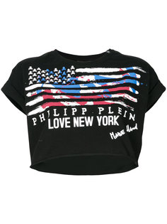 укороченная футболка с принтом флага Philipp Plein