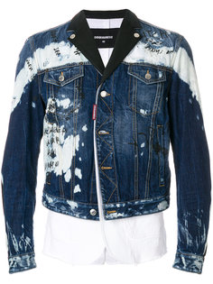 джинсовая куртка с эффектом краски Dsquared2