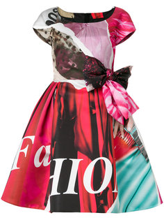 расклешенное платье с бантом Moschino
