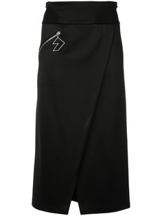 асимметричная юбка с карманом на молнии  Versus