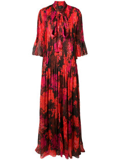 плиссированное платье с цветочным принтом Rochas
