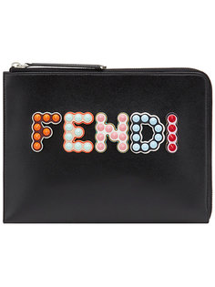 клатч с логотипом Fendi