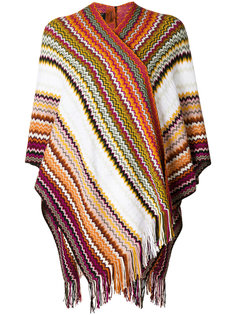 трикотажное пончо с узором зигзаг M Missoni