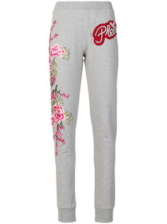 спортивные брюки с цветочной вышивкой Philipp Plein