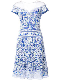 crochet lace off-the-shoulder dress Tadashi Shoji