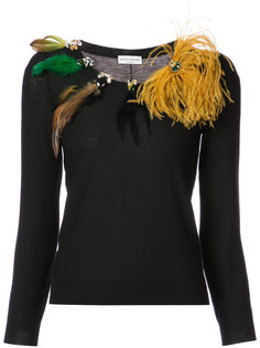 джемпер декорированный перьями Sonia Rykiel